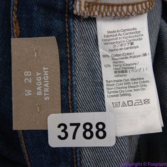NEW Madewell Baggy Straight Jeans in Dark Worn Indigo Wash, 28 - Picture 15 of 16